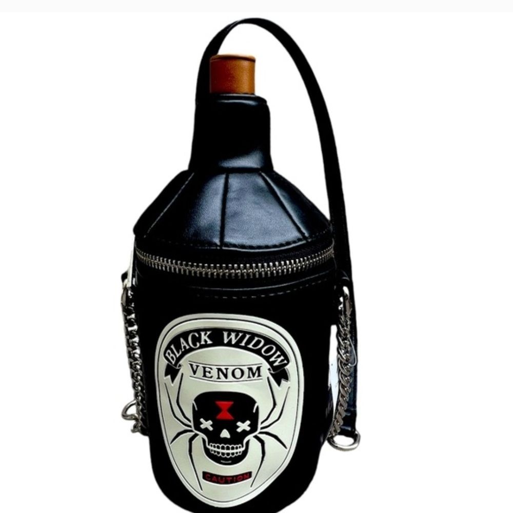 Black Widow Venom Graphic Black Crossbody Bottle Bag